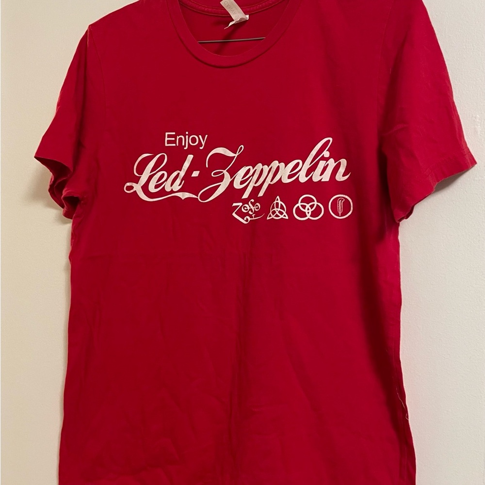 Bella Canvas Red Graphic T-Shirt LED Zeppelin Band